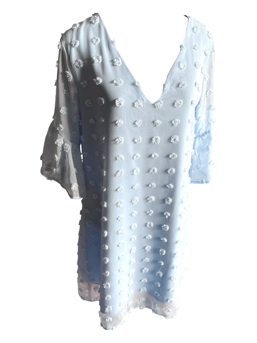 Blooming Jelly Light Blue Mini Sz M Outer Layer Chiffon Chenille Dotted Swiss